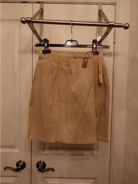 Vintage Cream Suede Mini Skirt from Holt Renfrew, Size 2 or 4